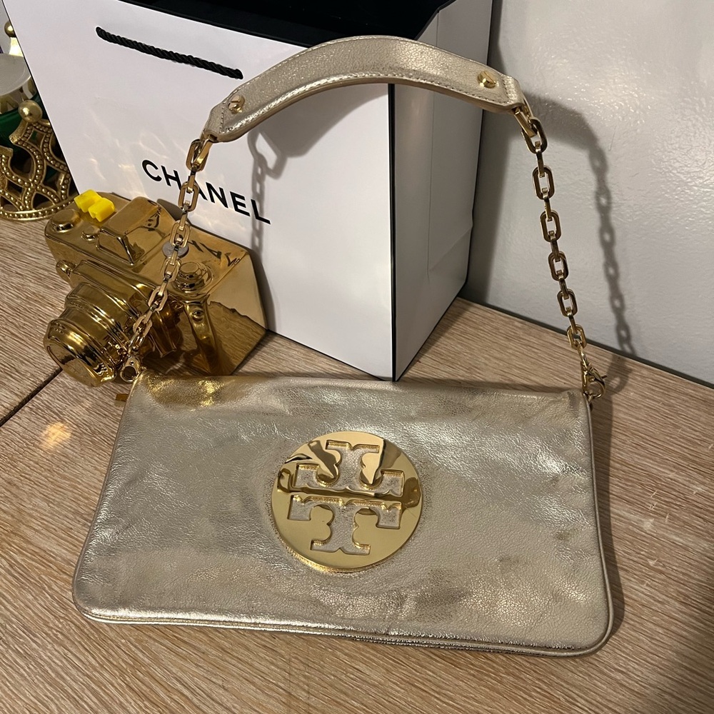 Tory Burch, gold shoulder bag